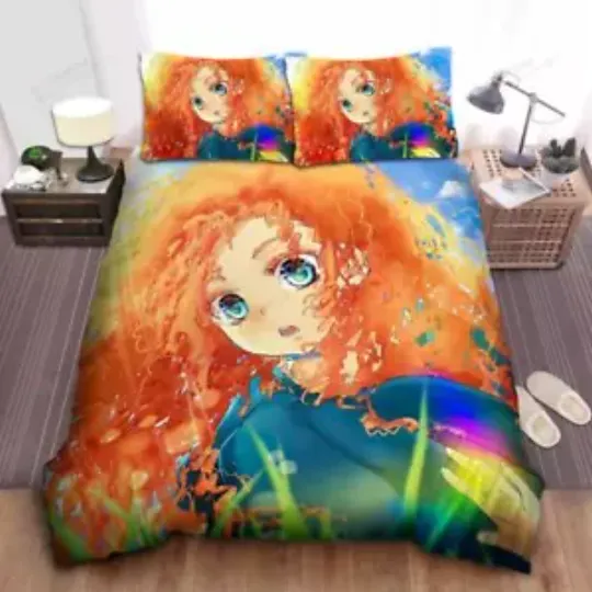 Discover Disney Princess Little Merida In Manga Style Quilt Duvet Cover Set Kids Double