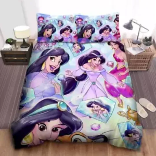 Discover Disney Princess Jasmine And Her Different Shades Quilt Duvet Cover Set Children