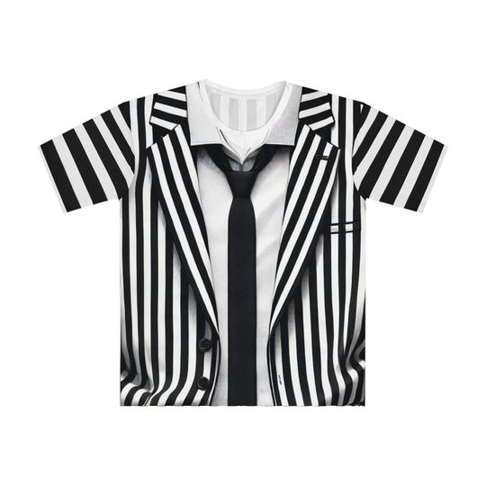 Beetlejuice Inspired Tee Shirt Costume, Effortlessly Spooky Halloween Style