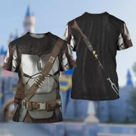 Warrior Fictional Movie Character Cosplay Costume Shirt, Mandalorian 3D T-SHIRT