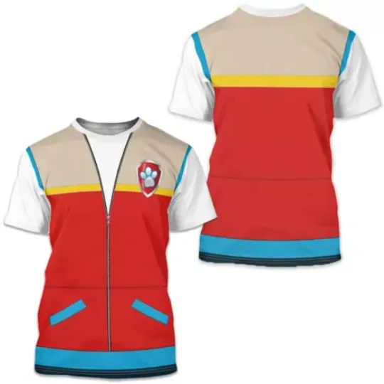 Ryder Halloween Ryder Paw Patrol Cosplay 3D Unisex T-Shirt, Halloween Costumes