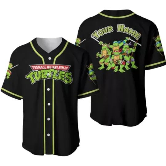 Custom Name Teenage Mutant Ninja Turtles Baseball Jersey for TMNT Fans