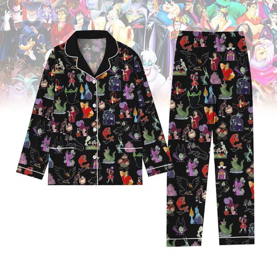 Disney Villains Characters Pajama Set, Maleficent Pajama Pants, Cruella Shirt, Ursula Shirt, Disneyworld Pajamas, Family Pajama