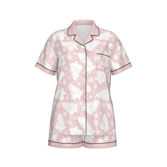 Pink Tree  Short Sleeve Pajama Set
