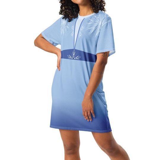 Elsa Costume T-shirt Dress | Halloween | Cosplay | Women's Clothing