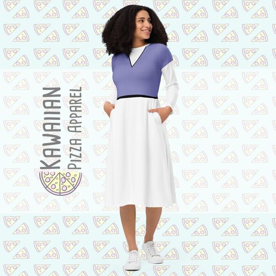 Daisy Inspired All-over print long sleeve midi dress | Halloween | Cosplay | Women's Clothing