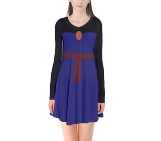Evil Queen Snow White Inspired Long Sleeve Flare Dress | Halloween | Cosplay | Women's Clothing