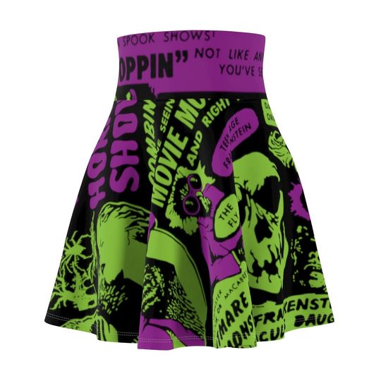 Women's Halloween Skater Skirt Unique Halloween Costume Gift Vintage Horror