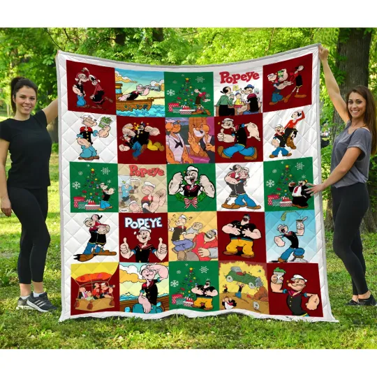 Popeye Quilt, Popeye the Sailor Quilt Blanket Soft and Cozy, Cartoon Movies