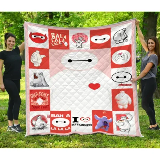 Baymax Quilt, Baymax Cartoon Movies Quilt Blanket Soft and Cozy