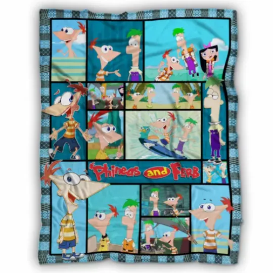 Phineas and Ferb Blanket, Phineas and Ferb Cartoon Movies Fleece, Sherpa Blanket