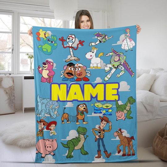 Personalized Name Blanket, Personalized Toy Story Blanket, Toy Story name blanket, personalized toy story name blanket