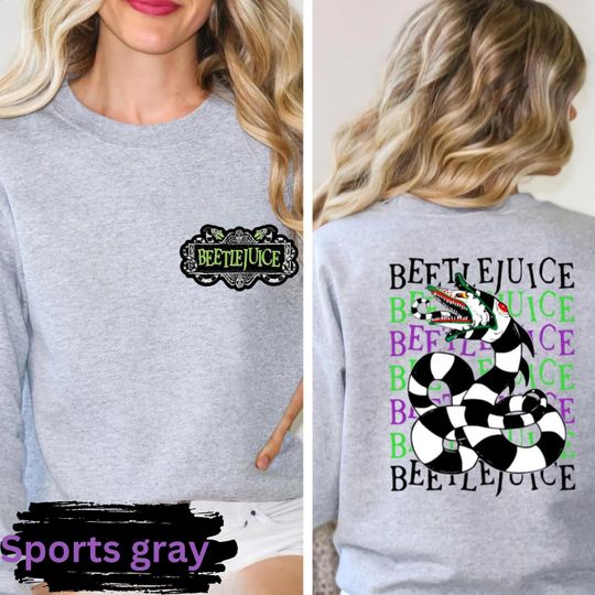Beetlejuice Sandworm Crewneck "Never Trust the Living" Sweatshirt - Beetlejuice Movie Snake Sweater - Beetlejuice Film Halloween Crewneck