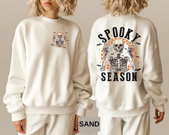 Spooky Season Sweatshirt,Retro Spooky Shirt,skeleton Sweatshirt ,Halloween Sweatshirt,Fall Vibes,Cozy Season ,Cute Fall Sweatshirt ,Halloween Gift,