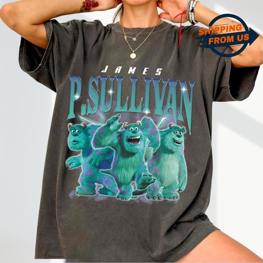 Vintage Monsters Inc James P Sullivan Shirt, Disney Monsters Comfort Colors Shirt, Sulley T-Shirt, Halloween Party Gift, Cartoon Shirt