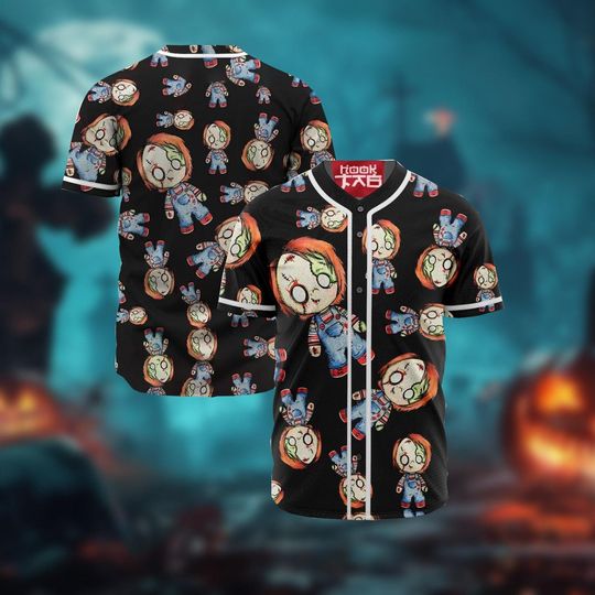 Chucky Baseball Jersey, Chucky Doll Jersey, Funny Halloween Shirt, Childs Play Shirt, Horror Movie Shirt, Chucky Lover Gift