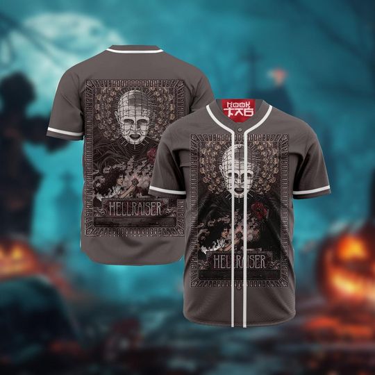 Hellraiser Shirt, Halloween Baseball Jersey, Hellraiser Horror Movie Character Halloween Baseball Jersey Shirt