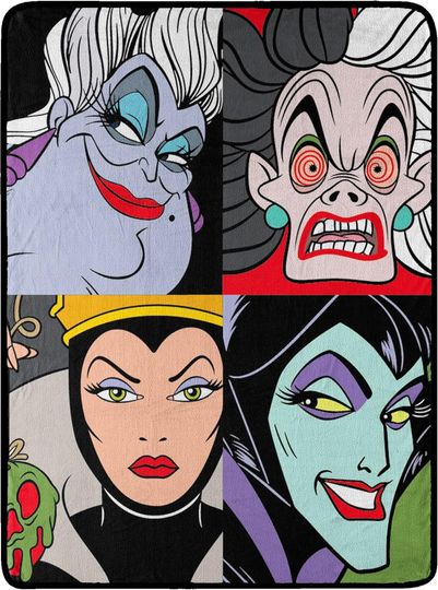 Northwest Disney Villains Micro Raschel Throw Blanket, 46" x 60", Portraits for Evil