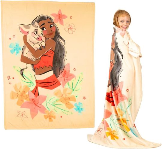 Franco Disney Princess Moana Kids Bedding Super Soft Plush Throw Blanket, 46 in x 60 in,