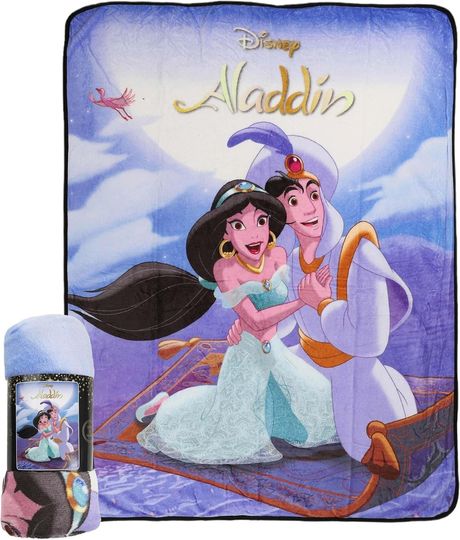 The Northwest Group, LLC Aladdin & Jasmine Magic Carpet Ride Micro Raschel Throw Blanket Standard