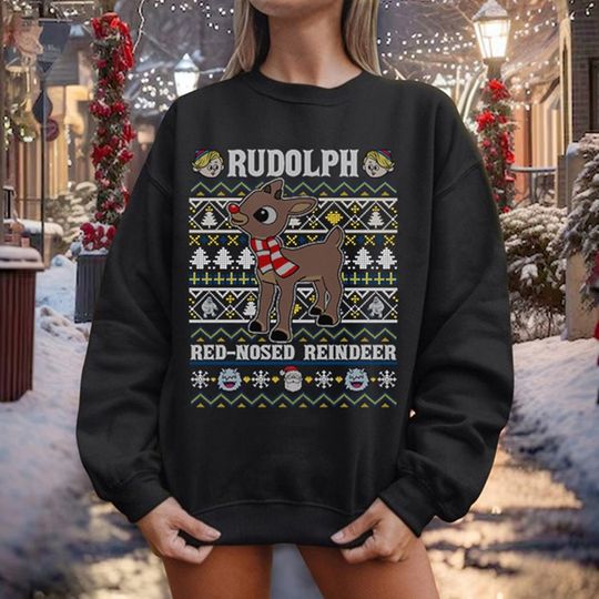 Rudolph The Red Nosed Reindeer Christmas Sweatshirt, Rudolph Christmas Sweatshirt, Rudolph Christmas Shirt, Vintage Christmas Movie Shirts