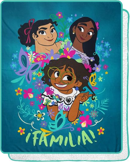 Northwest Encanto Silk Touch Sherpa Throw Blanket, 40" x 50", Familia Together