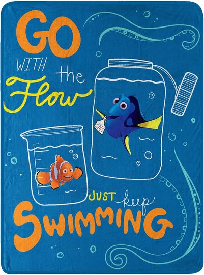 Northwest Finding Nemo Micro Raschel Throw Blanket, 46" x 60", with The Flow