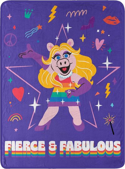 Northwest Muppets Micro Raschel Throw Blanket, 46" x 60", Fierce and Fab