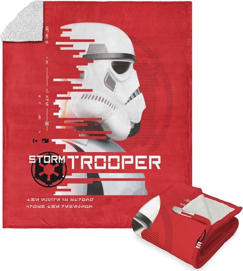 Disney Starwars, Andor Storm Trooper, Silk Touch Sherpa Throw Blanket, 50 x 60 Inches