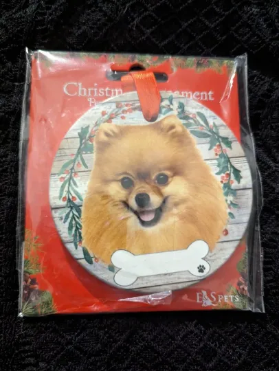 Pomeranian Christmas Ornament Custom Ceramic E&S Pets Dog Ornaments New Open Pkg
