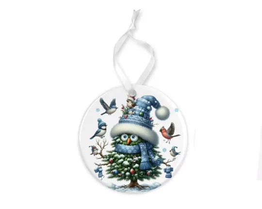 Christmas Bird Tree Ceramic Ornament Christmas Tree Decoration