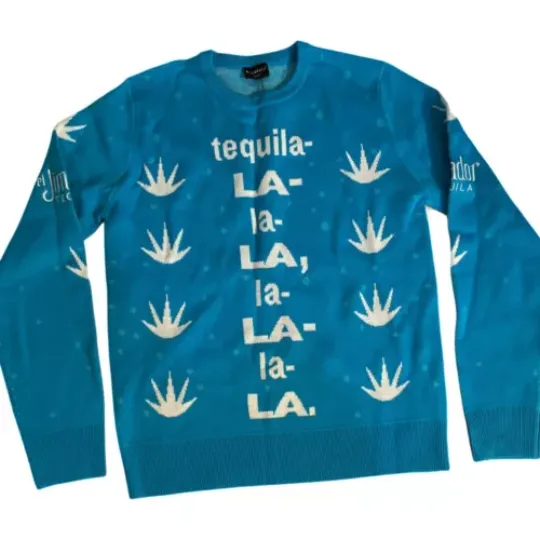 Ugly Christmas Sweater TEQUILA LA LA El Jimador Tequila Christmas Sweater SMALL