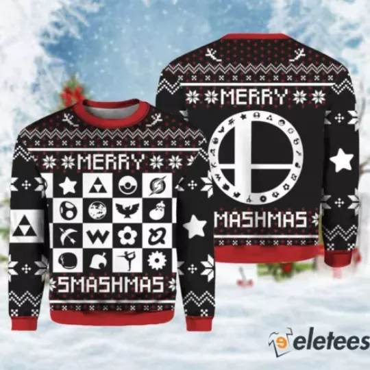 Merry Smashmas Super Smash Bros Ugly Christmas Sweater PLFKH86C