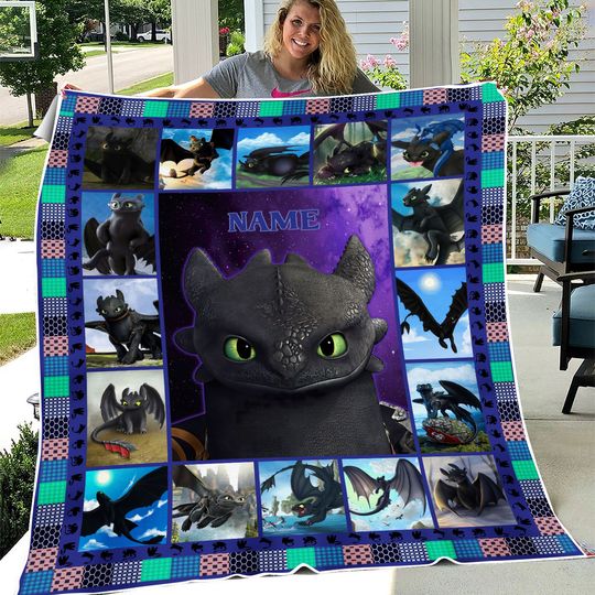 Personalized Toothless Night Fury Disney Blanket