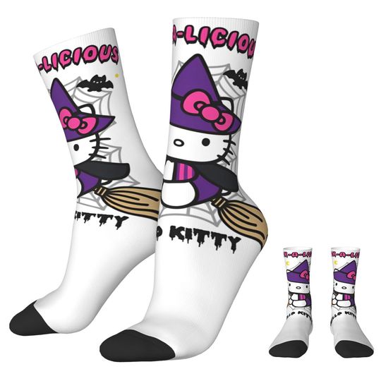 Official Hello Kitty Halloween Socks Men's Women's Funny Happy Cute Socks Novelty Spring Summer Autumn Winter Socks Gifts