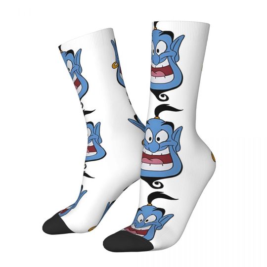 Funny Happy Aladdin Vintage Harajuku Disney Street Style Novelty Seamless Crew Crazy Sock