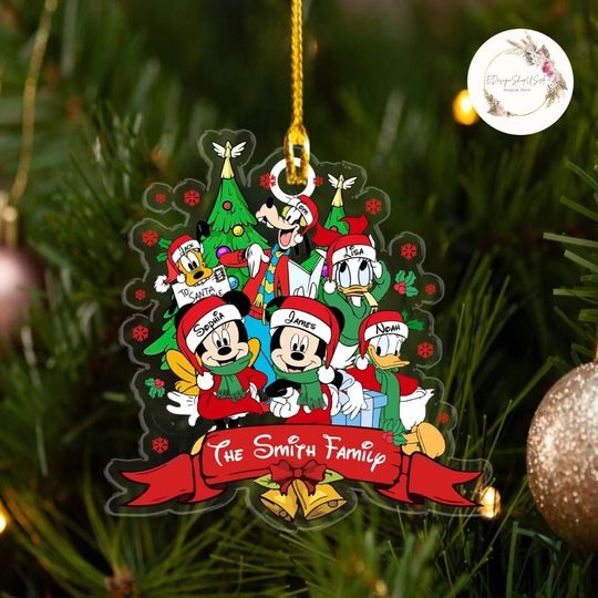Personalized Disney Family Christmas Ornament, Mickey and Friends Christmas Tree Hanging Ornament, Disney Pixar Toy Story Christmas Gifts