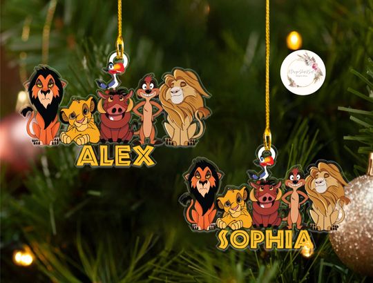 Personalized Lion King Christmas Ornament, Disney Christmas 2024 Gift, Kids Christmas 2024 Ornament, The Lion King Ornament, Simba Timon