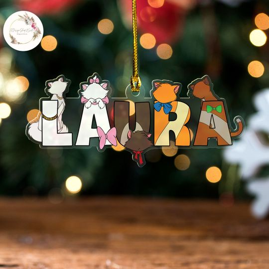 Personalized Name The Aristocats Name Ornament, Disney Christmas Ornaments, Marie Berlioz Toulouse Duchess Thomas, Kids Christmas Gift 2024