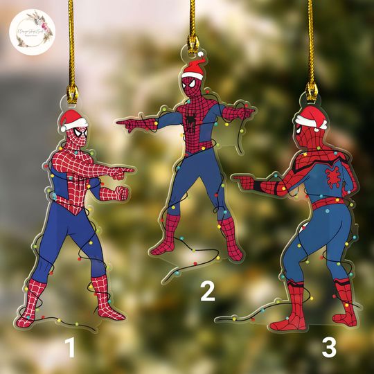Personalized Spiderman Christmas Ornament, Custom  Kid Spidey Ornament, Birthday Boy Gift, Spidey Xmas 2024 Ornament, Family Christmas Gift