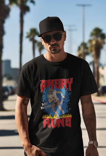 Let Baker Bake - Angry Runs - Baker Mayfield Tampa Bay Buccaneers - Unisex Heavy Cotton Tee