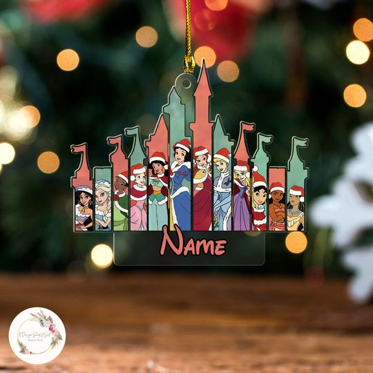 Disney Princess Ornament, Princess Christmas Ornament, Personalized Princess Ornament, Custom Name Princess Ornament, Tiana Belle