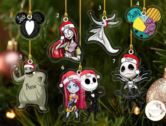 Disney Nightmare Before Christmas Ornament, Tim Burton Christmas Decor, Married Keepsake, Anniversary Gift for Couples, Nightmare Gift