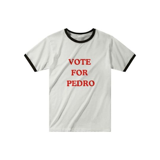 Napoleon Dynamite "Vote for Pedro" Ringer Tee, Unisex Vintage Shirt, Offbeat Star Fashion