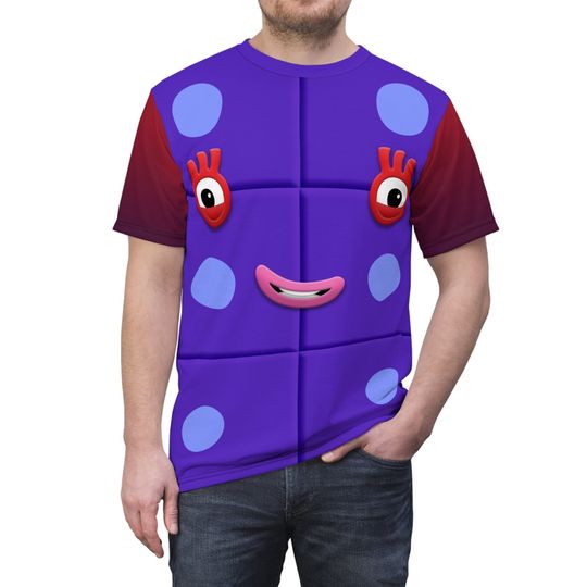 Discover Number Six Purple Blocks Costume, 6 Block Face Cosplay, Num Characters Cute Shirt, Halloween Family Group Costumes, Birthday Party Outfits