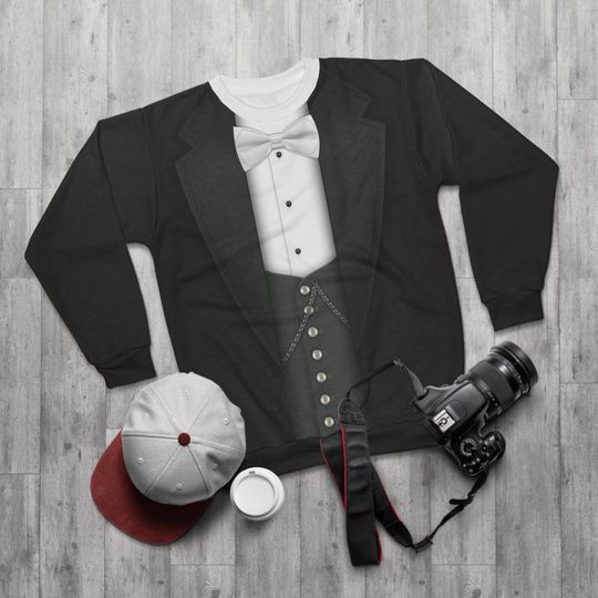 Butler Ghost Long Sleeve Shirt, Haunted Mansion Film Costume, Halloween Cosplay, Magic Kingdom Apparel, Disney New Orleans Square