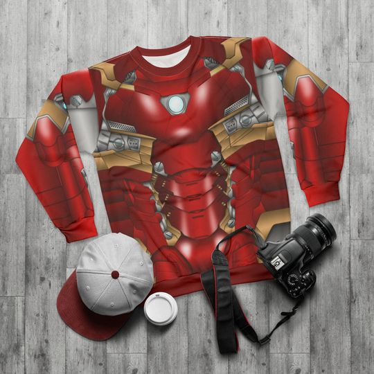 Iron Man XLVI Armor Long Sleeve Shirt, Iron Man Mark 46 Costume, Disney Marvel Cosplay, Avengers Campus, Characters Inspired Outfits