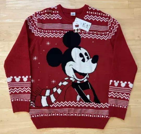 XL 44" chest Mickey Mouse Ugly Christmas Jumper Sweater Xmas Disney NEXT
