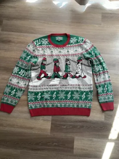 Ugly Christmas Sweater XXL Christmas Sweater The Beatles Abbey Road Cotton Blend