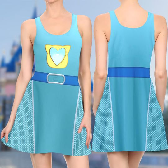 Bitsy SuperKitties Skater Dress, SuperKitties Skater Dress, Bitsy Ginny Sparks Buddy Inside Out Dress, SuperKitties Dress Gift, Gift For Mom